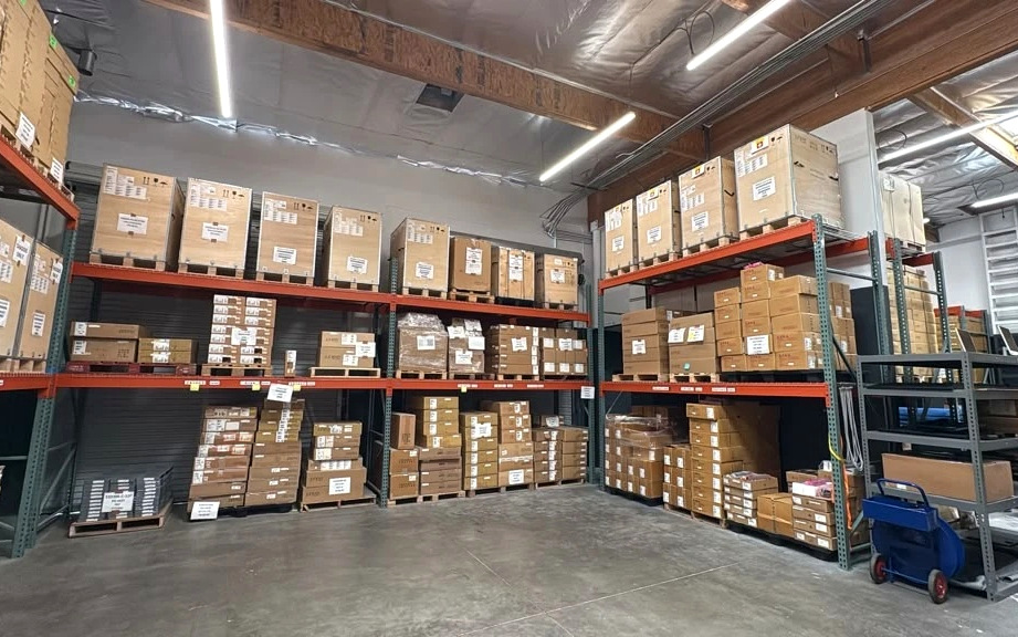 Pallet racking down both sides of our Las Vegas warehouse aisle